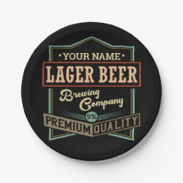 Plato De Papel Bar de etiquetas personalizadas Lager Beer Brewing