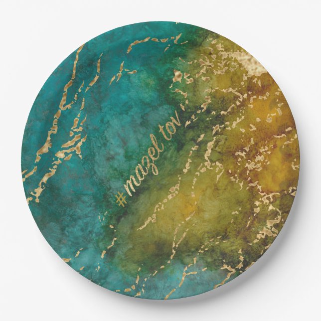 Plato De Papel Bar o Bat Mitzvah fuera de esta placa mundial de p (Anverso)