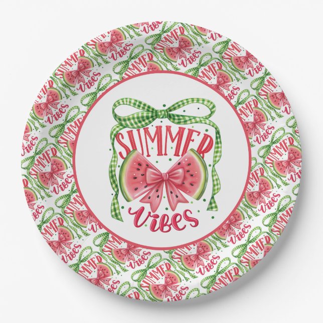 Plato De Papel Baraja de verano dulce (Anverso)