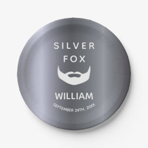Plato De Papel Barba de cumpleaños Silver fox hombres de moda gri