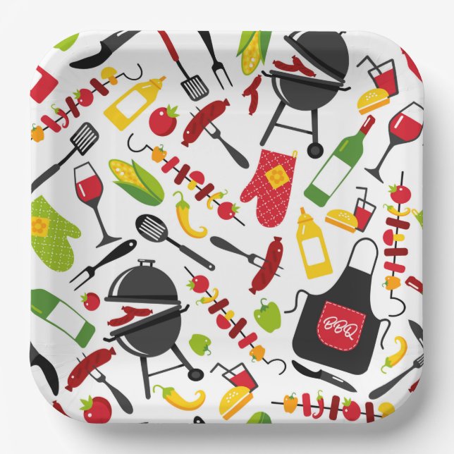Plato De Papel Barbacoa  (Anverso)