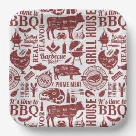 Plato De Papel Barbecue Bbq Grilling