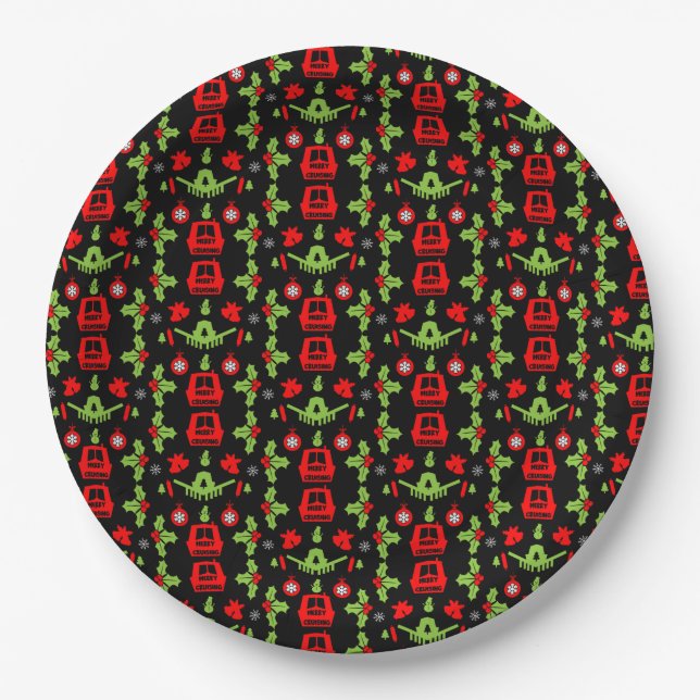 Plato De Papel Barcazas navideñas Canal de Navidad (Anverso)