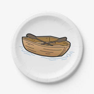 Plato De Papel Barco de fila marrón