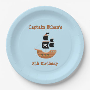 Plato De Papel Barco pirata