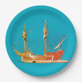 Plato De Papel Barco pirata San Salvador