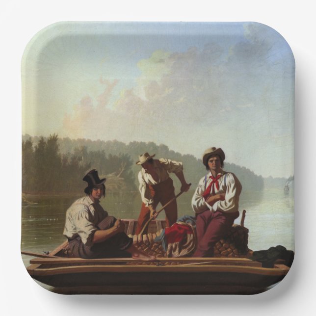 Plato De Papel Barcos en el río Misuri (Anverso)