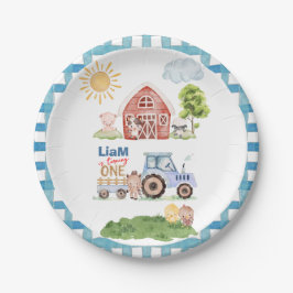 Plato De Papel Barnyard Fun 1st Birthday