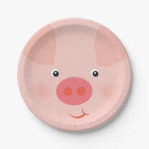 Plato De Papel Barnyard Piggy