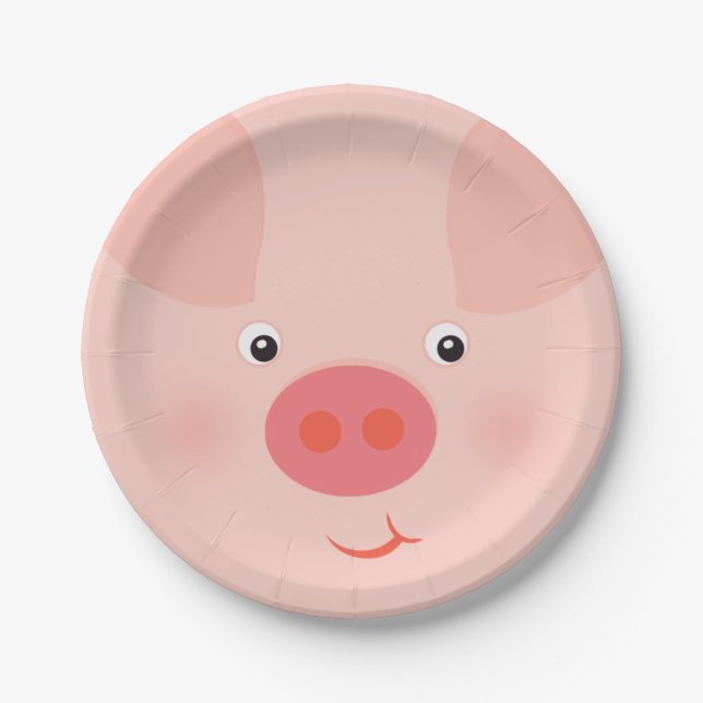 Plato De Papel Barnyard Piggy (Anverso)