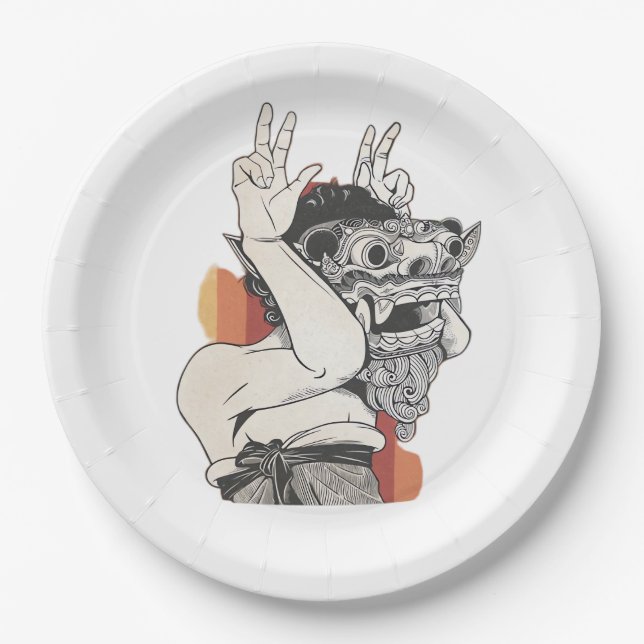 Plato De Papel Barong Peekaboo (Anverso)