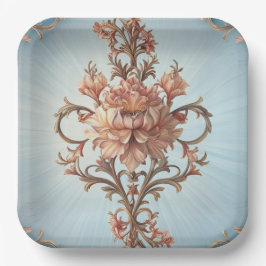 Plato De Papel Baroque Rose  Paper Plate