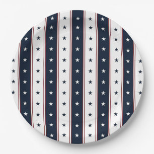 Plato De Papel Barras y Estrellas