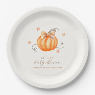 Plato De Papel Barrido de calabaza dulce caída Baby Shower