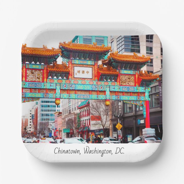 Plato De Papel Barrio Chino en Washington, DC. (Anverso)