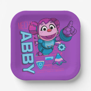 Plato De Papel Barrio Sésamo   Edificios Mecha Abby Cadabby