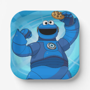 Plato De Papel Barrio Sésamo Monstruo de cookies de Mecha