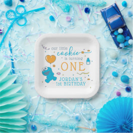 Plato De Papel Barrio Sésamo | Primer cumpleaños de Cookie Monste