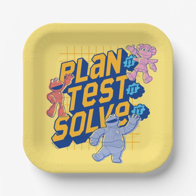 Plato De Papel Barrio Sésamo | Resolución de prueba del plan de c (Anverso)