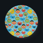 Plato De Papel Barrio Sésamo se enfrenta a un patrón en azul<br><div class="desc">Mira tus personajes favoritos de Plaza Sésamo en este divertido patrón! Este artículo se recomienda para mayores de 2 años. © 2014 Sesame Workshop. www.sesamestreet.org</div>