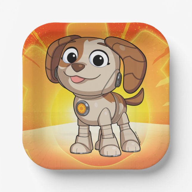 Plato De Papel Barrio Sésamo | Tango de los edificios Mecha (Anverso)