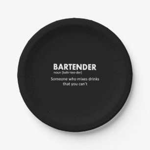 Plato De Papel Bartender Funny Bartender Definición Beer Vodka Wh