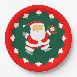 Plato De Papel Baseball Christmas Holiday