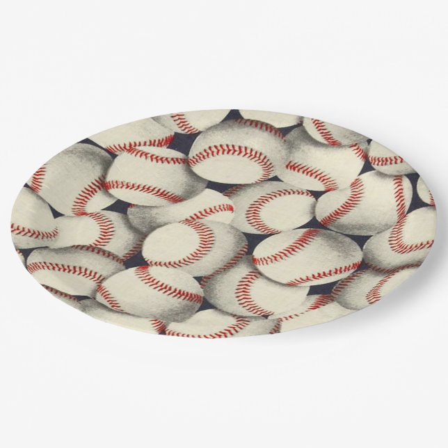 Plato De Papel Baseballs En Masse (Angular)