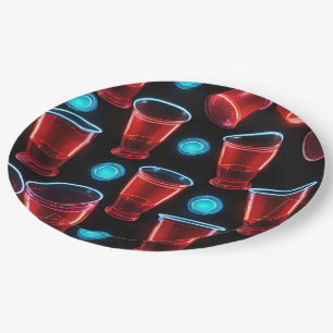 Plato De Papel Bash de Cervezas de Cupo Rojo