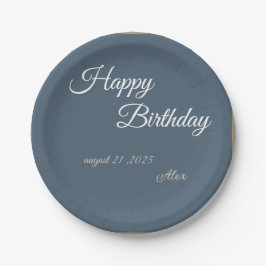 Plato De Papel "¡Bash de cumpleaños azul real!"