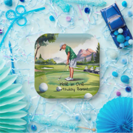 Plato De Papel Bash de cumpleaños sobre lo verde