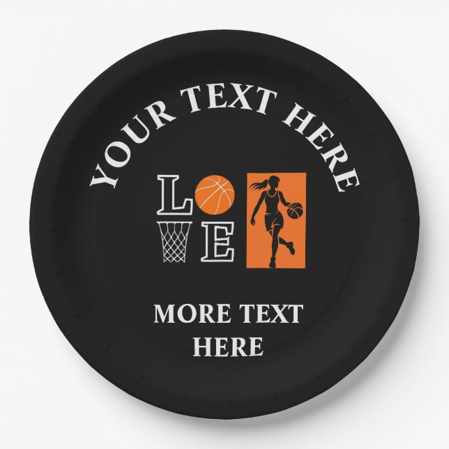 Plato De Papel Basketball Birthday Gift, Basketball Player (Anverso)