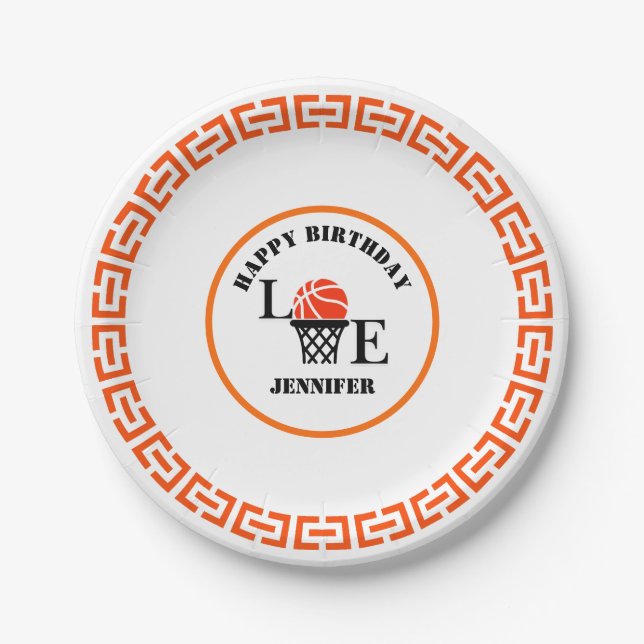 Plato De Papel Basketball Player Girl, Basketball Girl  Birthday (Anverso)