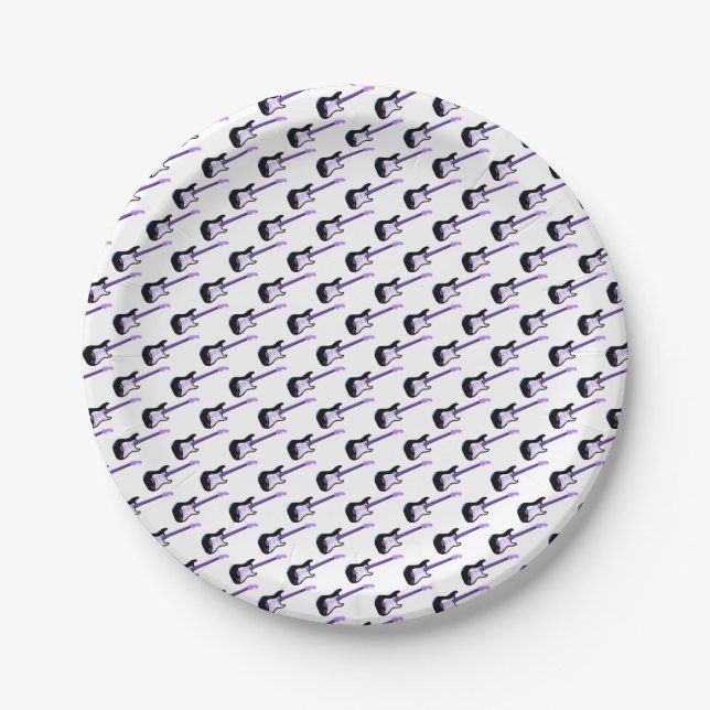 Plato De Papel Bass Guitar , Music Personalizado Paper Plates (Anverso)