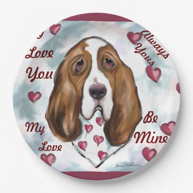 PLATO DE PAPEL BASSET HOUND (Anverso)