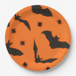 Plato De Papel Bat Flying Halloween