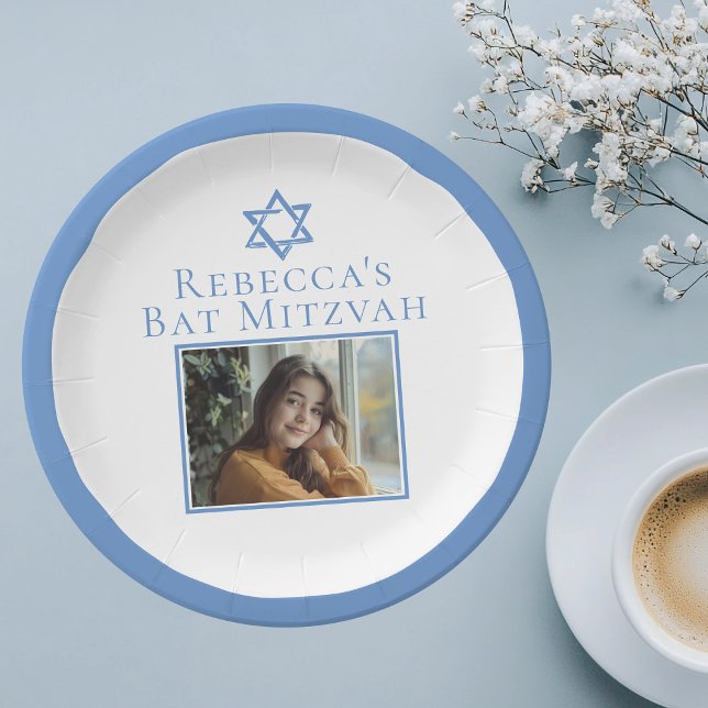 Plato De Papel Bat Mitzvah Foto Estrella azul de David Fiesta (Subido por el creador)