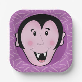 Plato De Papel Batalla de vampiros Drácula Bat Halloween Purple B