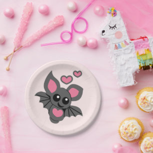 Plato De Papel Bate de bebé rosa