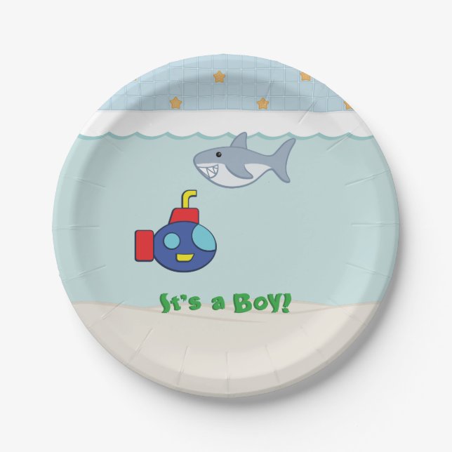 Plato De Papel Bath Time Fements Baby Shower Paper Placas (Anverso)