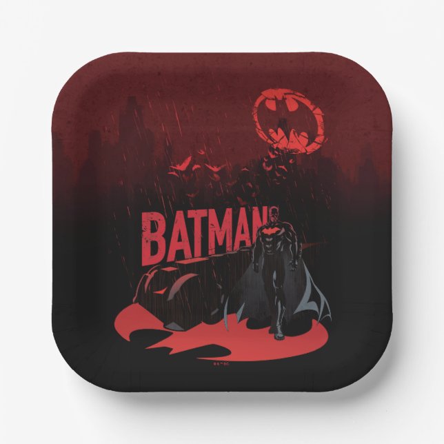Plato De Papel Batman Crimson Rain (Anverso)
