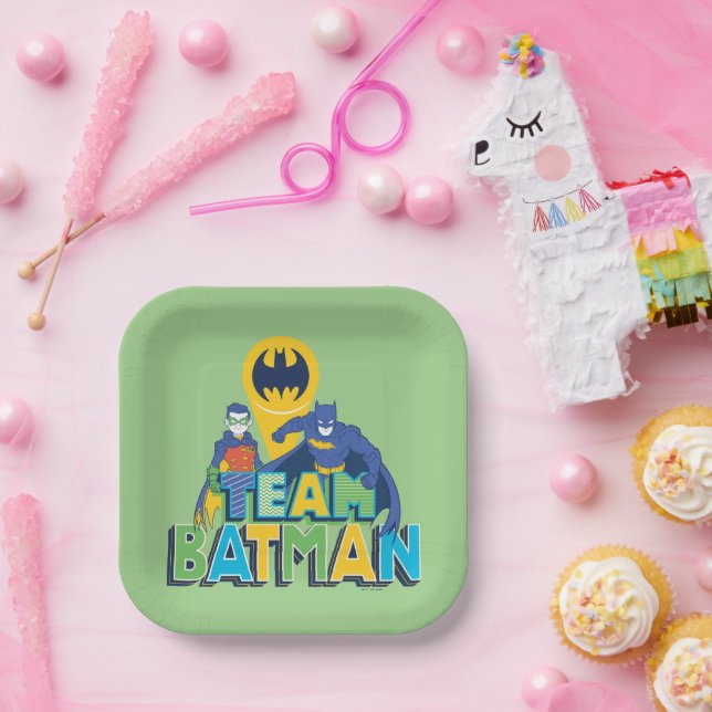 Plato De Papel Batman | Equipo Batman y Robin (Fiesta)