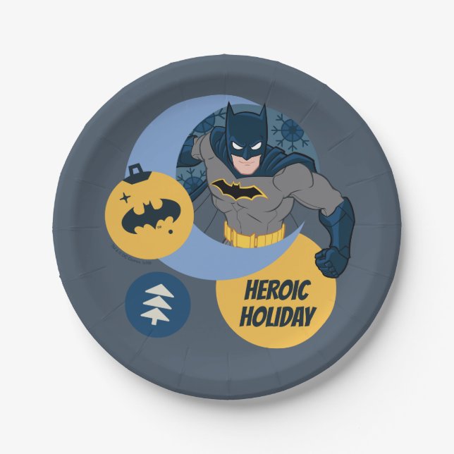Plato De Papel Batman Holiday Bauble (Anverso)