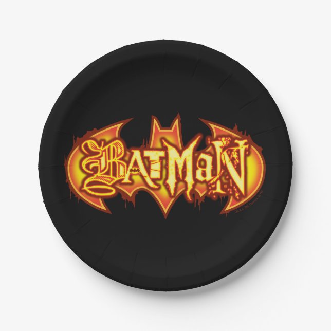 Plato De Papel Batman| Logotipo estacional Naranja (Anverso)