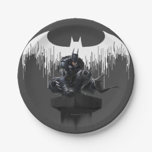 Plato De Papel Batman se encaramó en un pilar
