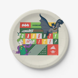 Plato De Papel Batman vs Joker "travieso o agradable"