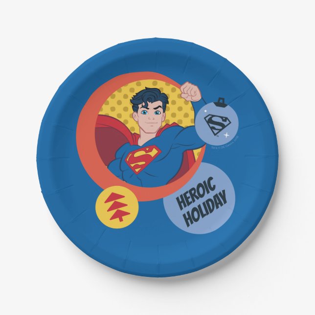 Plato De Papel Bauble de superman de liga de justicia (Anverso)