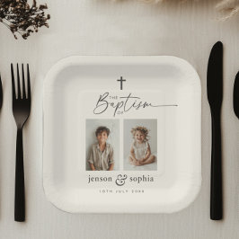 Plato De Papel Bautismo conjunto 2 Foto
