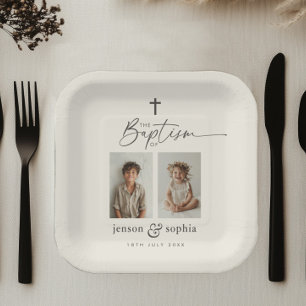 Plato De Papel Bautismo conjunto 2 Foto