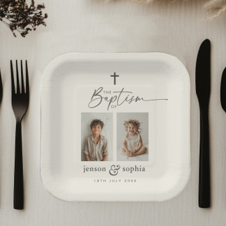 Plato De Papel Bautismo conjunto 2 Foto
